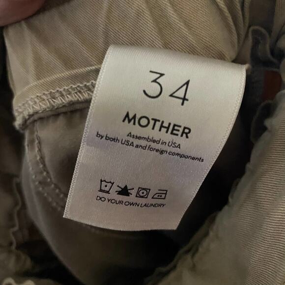 Mother The Yoyo Ruffle Greaser Ankle Tan Khaki Pants Paper Bag Waist Size 34 - Picture 13 of 16